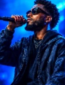 Artist performing live on stage